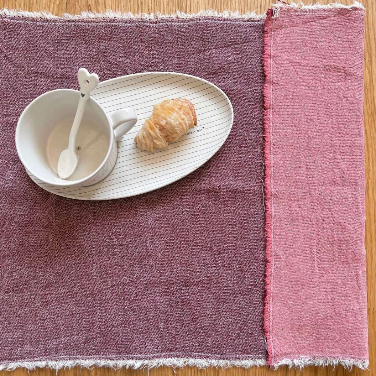ABAKUHAUS Runner Da Tavola Astratto Rainbow Colors 40x180 Cm - Tovaglia Rettangolare Lavabile In Poliestere - Rosso/Rosa - 2