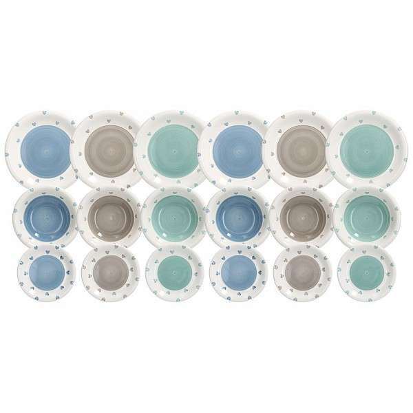 Immagine principale di Servizio Piatti 18 Pezzi Lovely Multicolor in Gres | Tognana