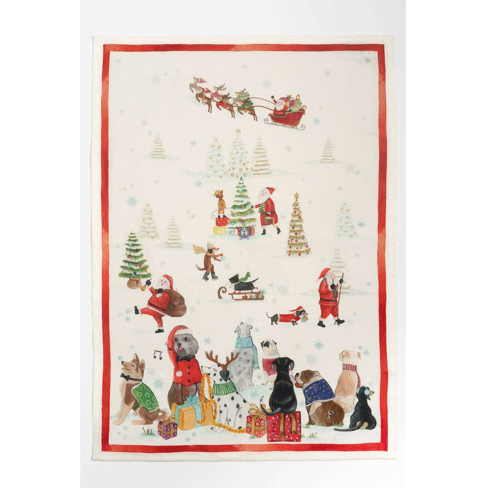 Immagine principale di Strofinaccio in Lino Jingle Woof 50x70 cm - 2 Colori | Tessitura Toscana Telerie