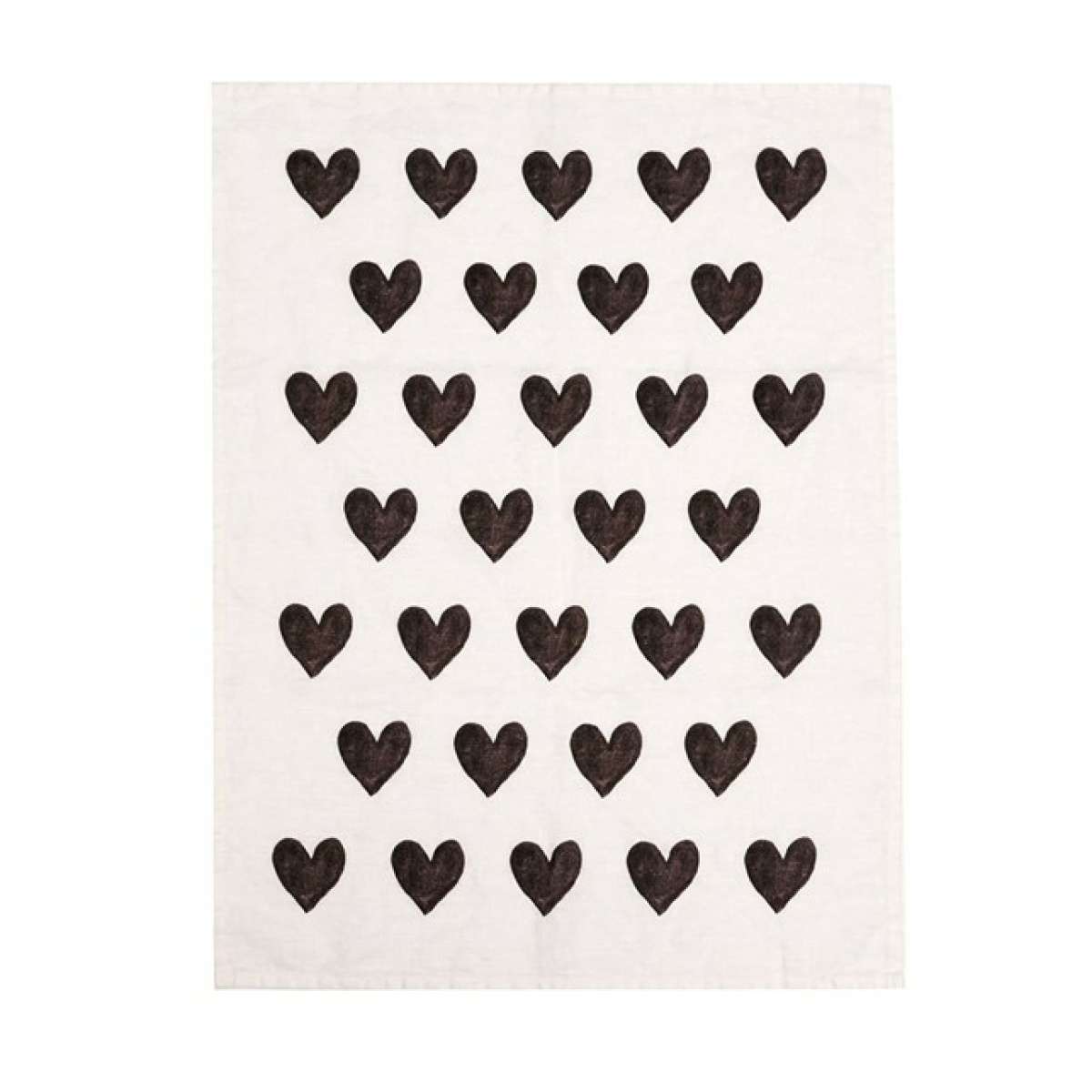 Immagine del prodotto Strofinaccio in Lino Tappezzato di Cuori Grigio No Stiro | Simple Day