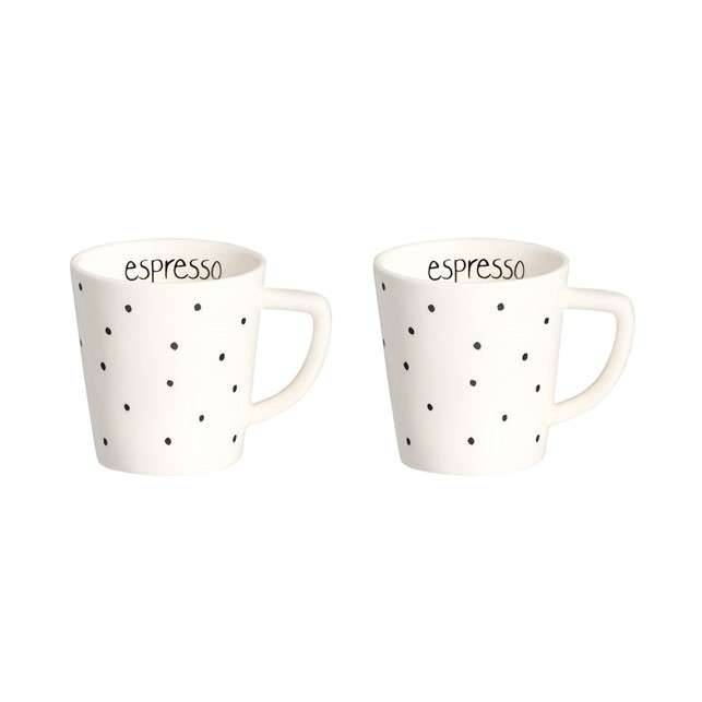 Immagine principale di Set 2 Tazzine Espresso in Ceramica Pois 5.5xh6 cm | Simple Day