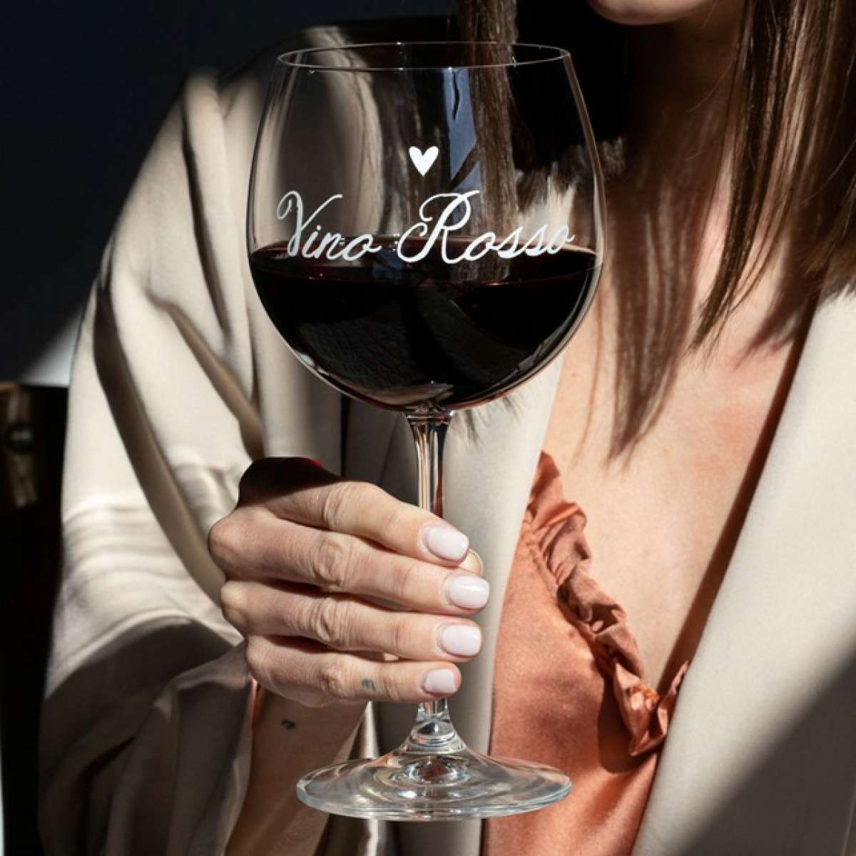 Immagine del prodotto Set 2 Calici in Vetro scritta Vino Rosso 57cl | Simple Day