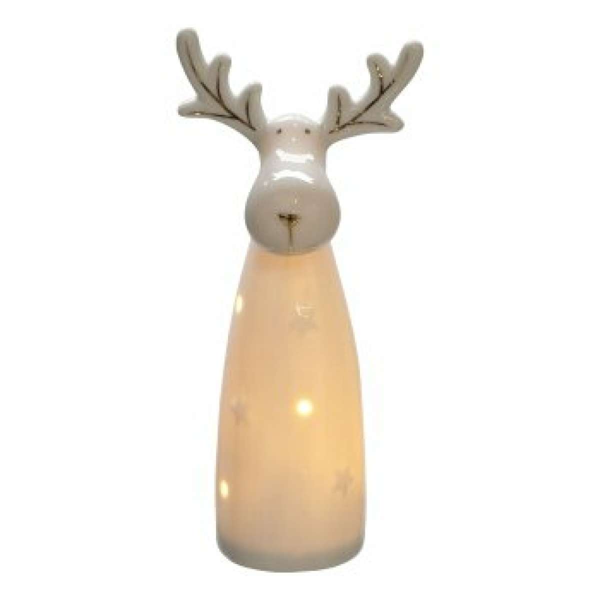 Immagine del prodotto Decorazione Natalizia Renna in ceramica con LED contorno Oro (2 Misure | Gasper since 1965