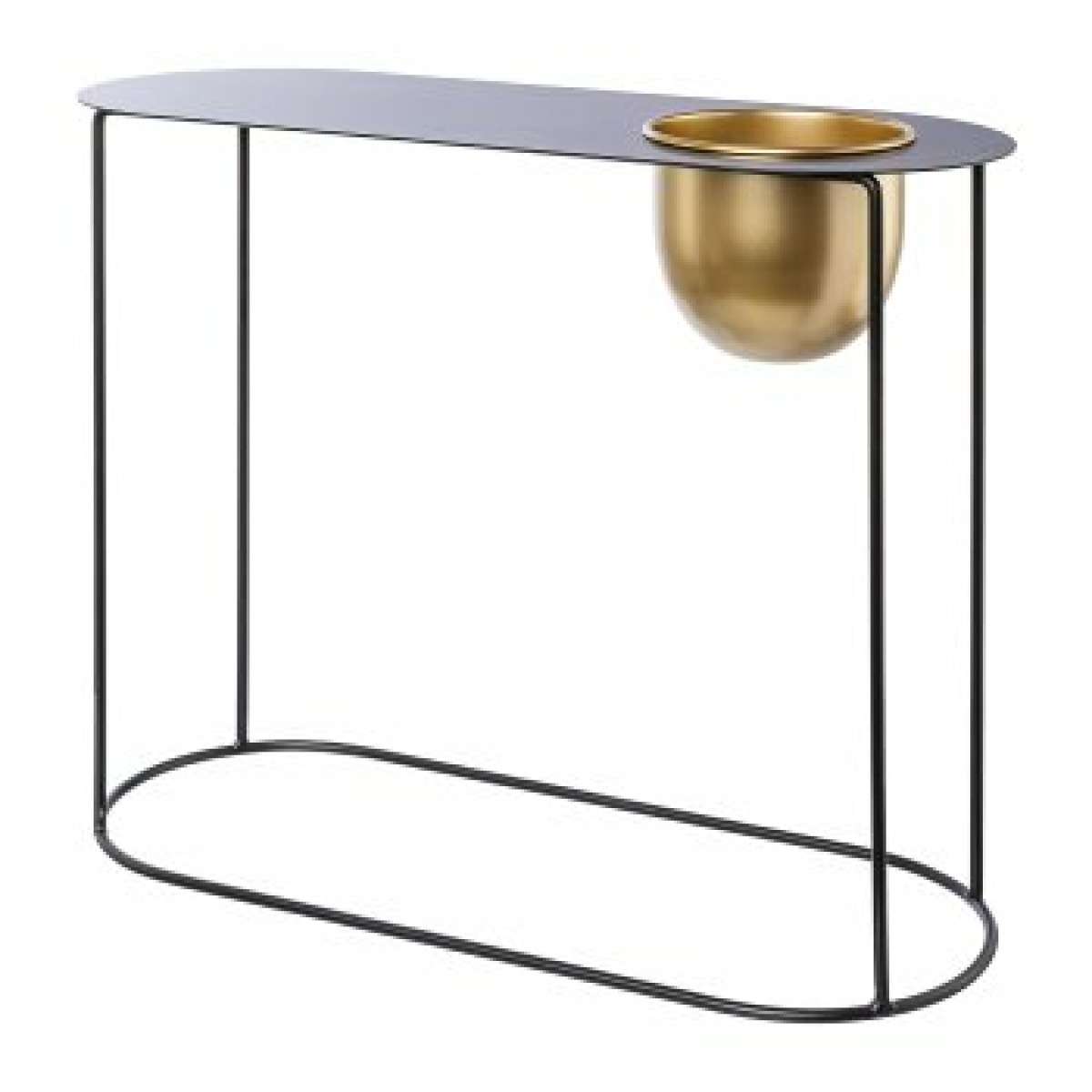 Immagine del prodotto Tavolino in Metallo Nero con Vaso Integrato GOLDEN WINTER | Gasper since 1965
