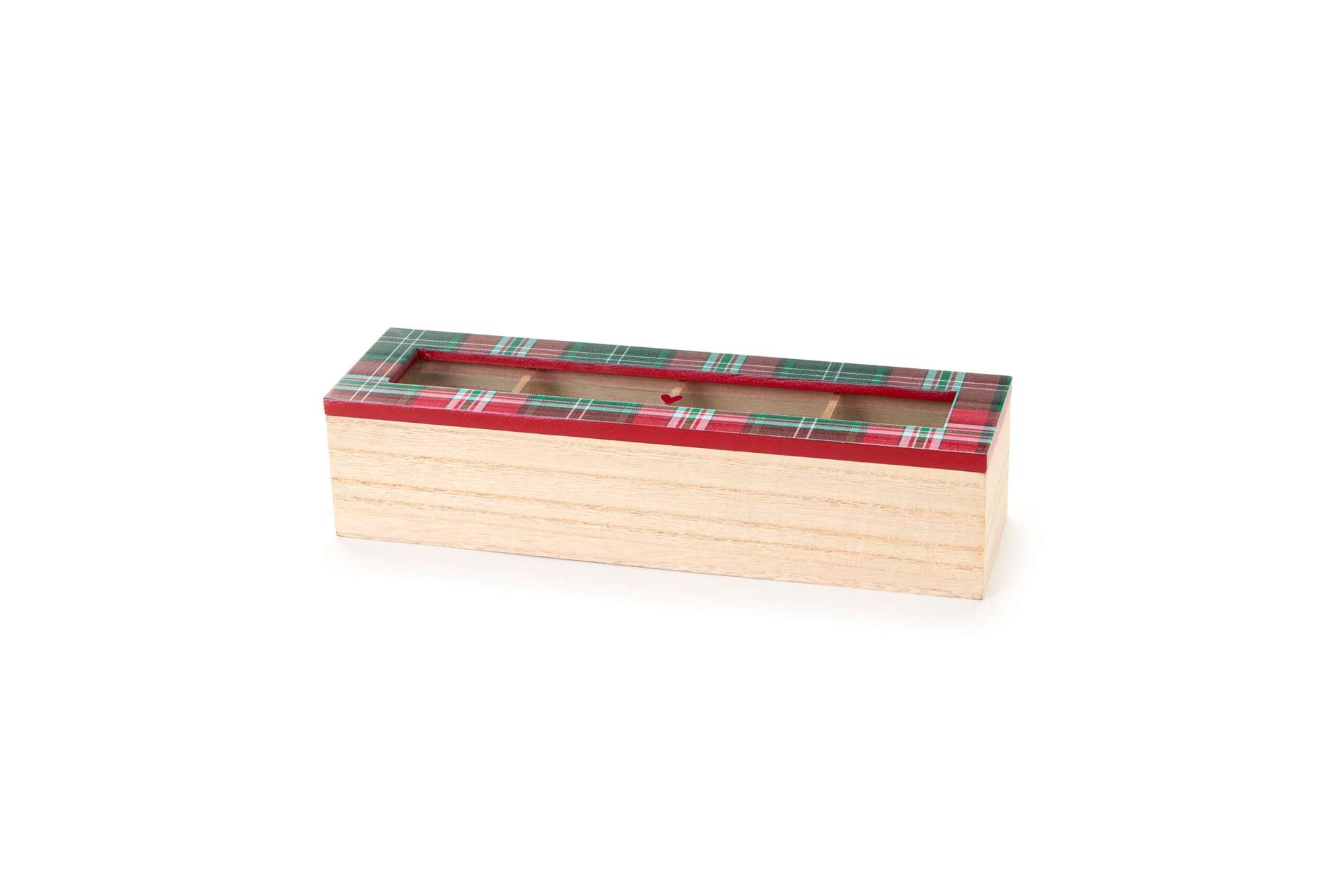 Immagine principale di Porta Tisane 4 scomparti in legno con decoro Scozzese 28x8 cm | Nuvole di Stoffa