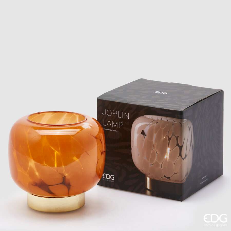 Immagine principale di Lampada Joplin wireless senza fili, a batterie 3xAAA h 14  15,5 cm AMBRA | EDG Enzo De Gasperi