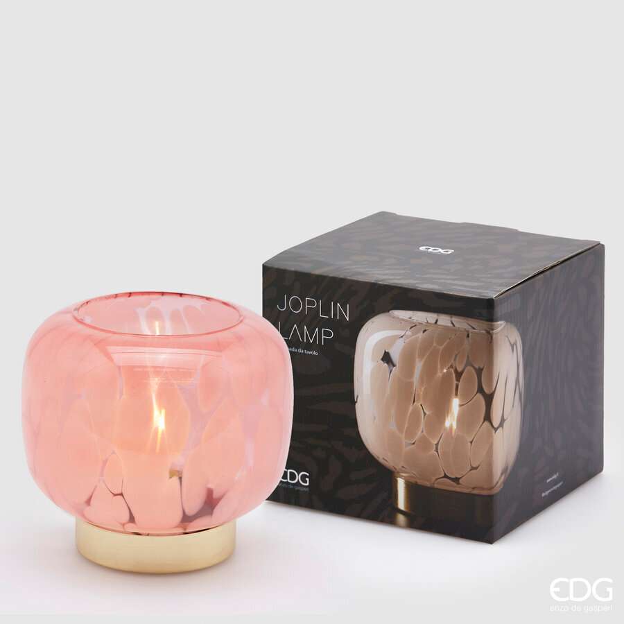 Immagine principale di Lampada Joplin wireless senza fili, a batterie 3xAAA h 14  15,5 cm Rosa | EDG Enzo De Gasperi