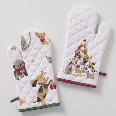 Immagine principale di Guanto Forno Natalizio in Cotone Barney 32x16 cm (2 Colori) | Boltze