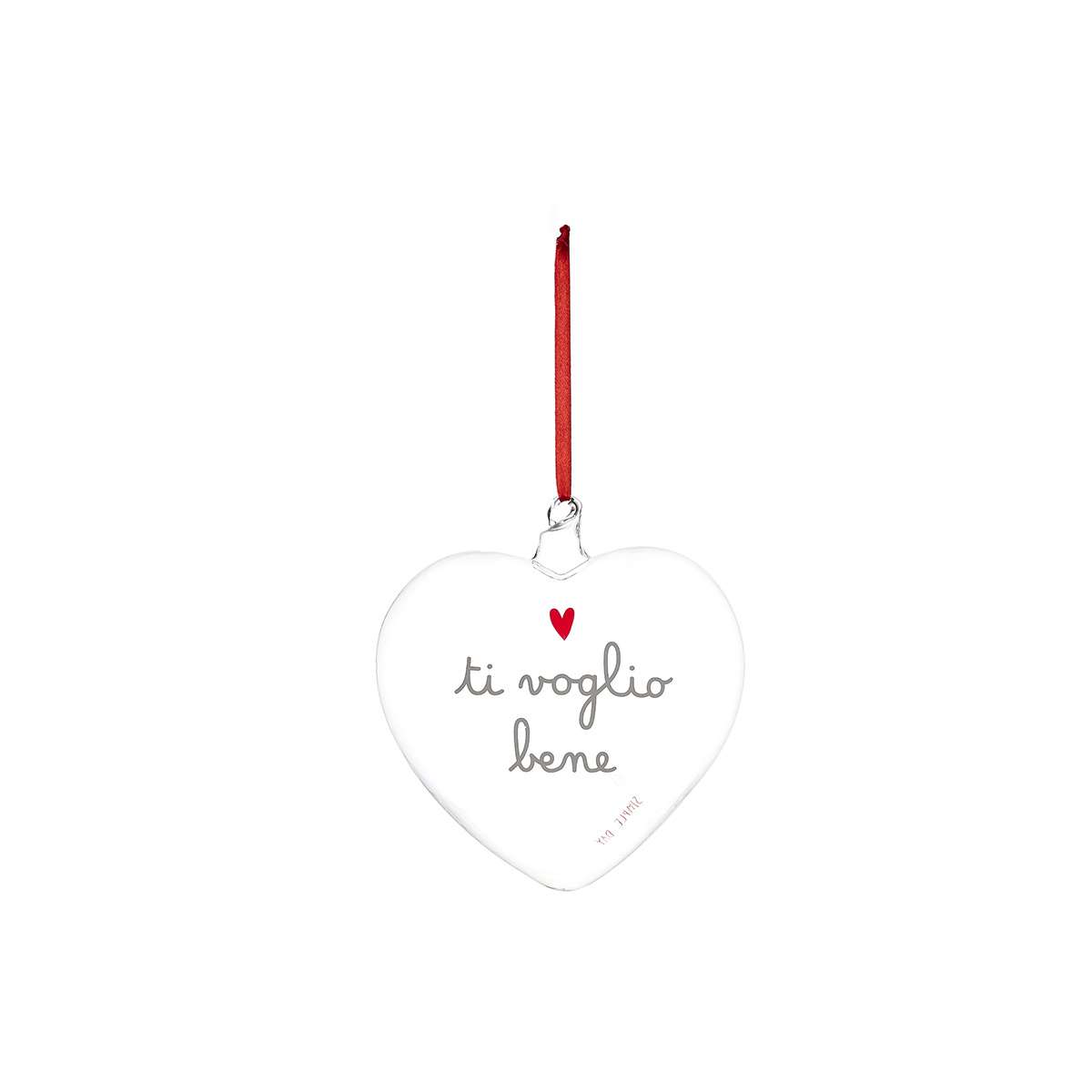 Immagine del prodotto Pallina in Vetro a forma di cuore Ti Voglio Bene ø 11 cm | Simple Day