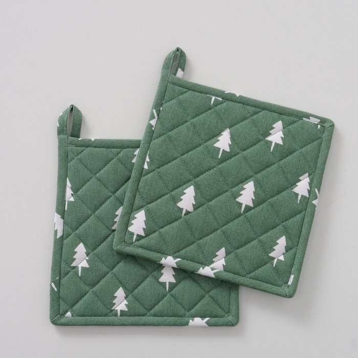 Immagine principale di Set 2 Presine Natalizie Grona in Cotone 20x20 cm (2 Varianti) | Boltze