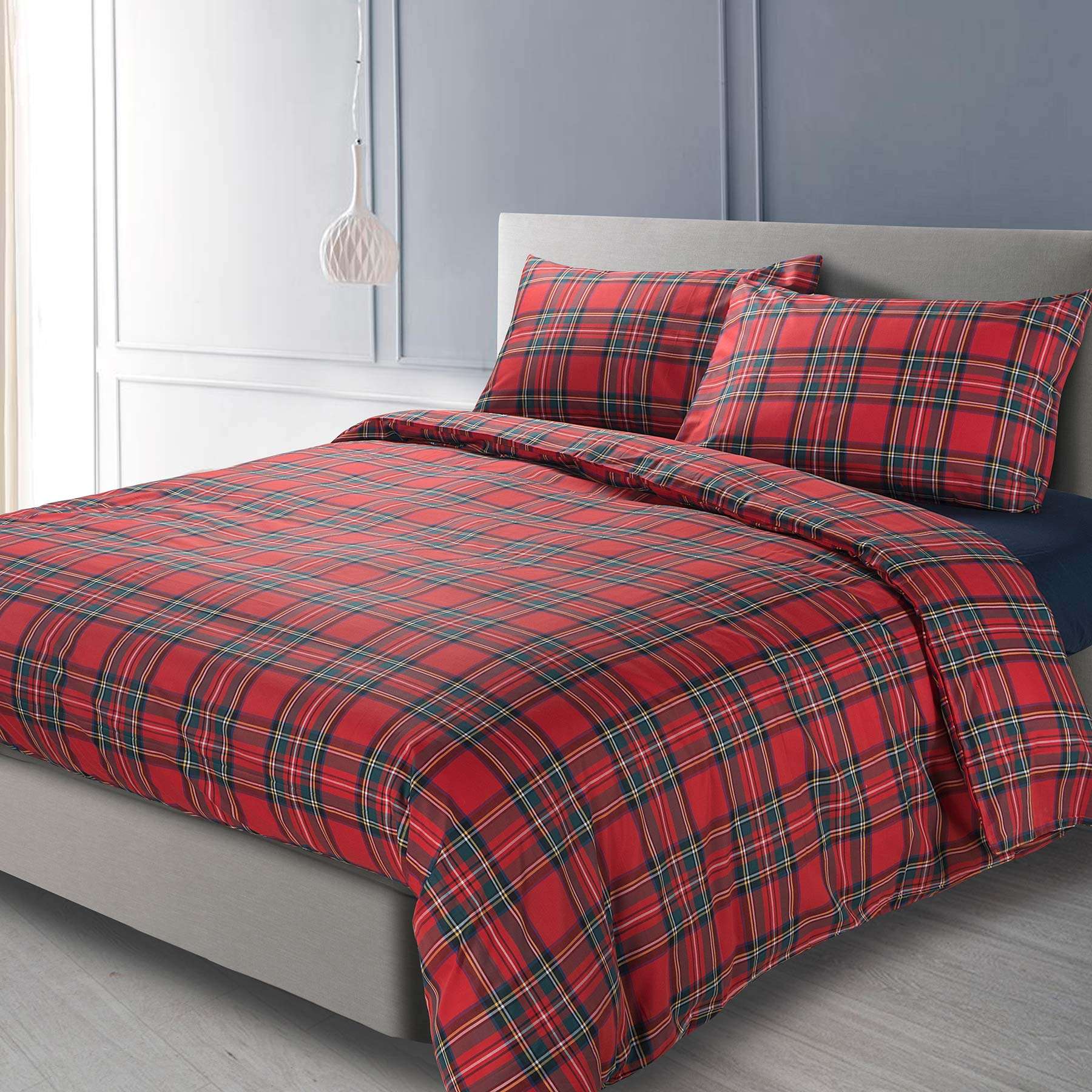Immagine principale di Copripiumino Matrimoniale Madison Rosso in 100% Cotone Tinto in Filo | Cavalieri Spa