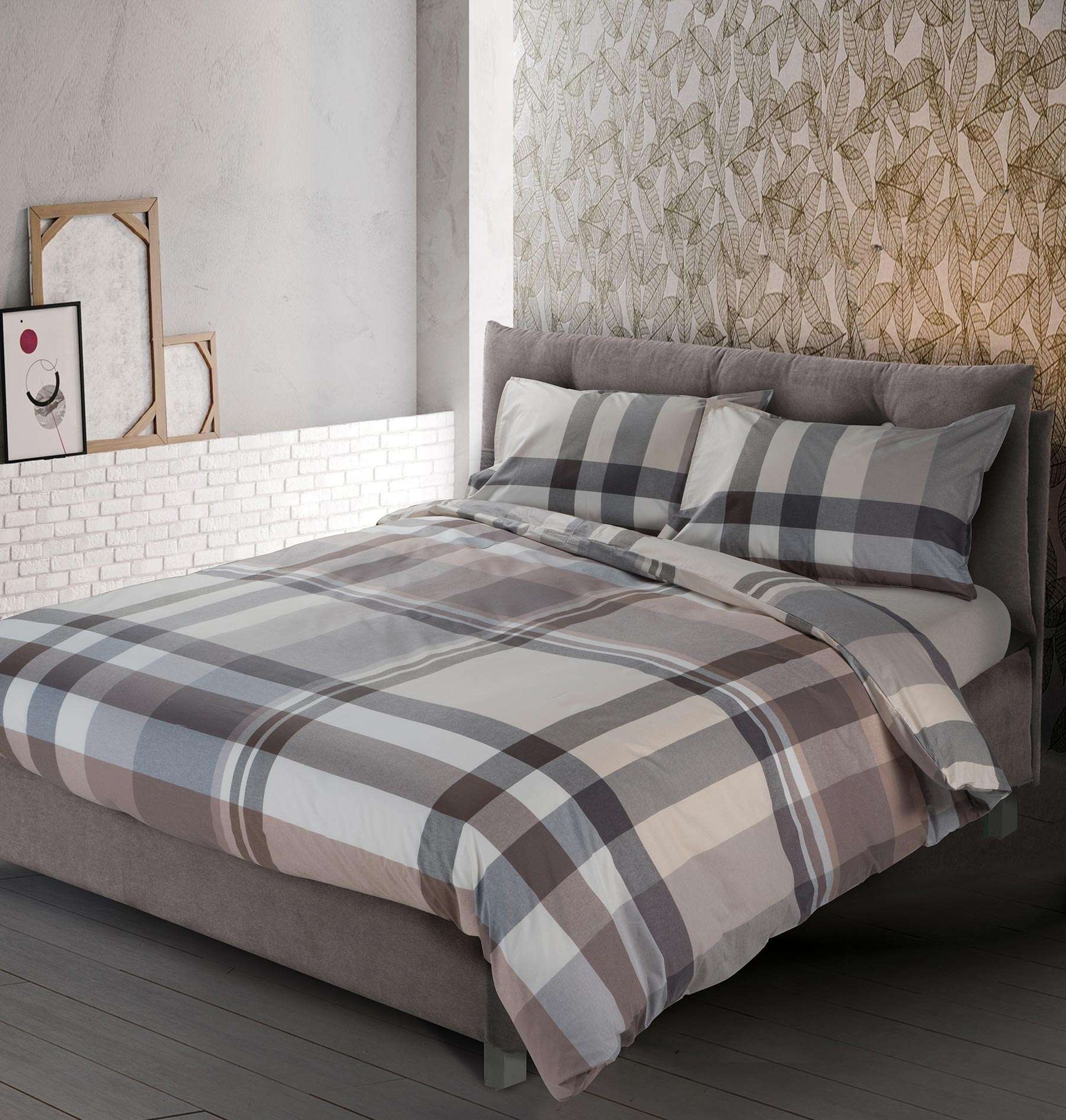 Immagine principale di Copripiumino Matrimoniale Madison Naturale in 100% Cotone Tinto in Filo | Cavalieri Spa