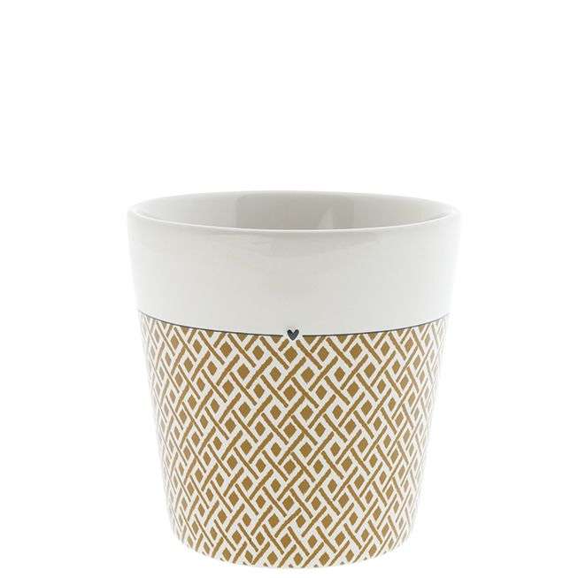 Immagine principale di Tazza Bicchiere in Ceramica Rombetti Caramello con Cuoricino | Bastion Collections