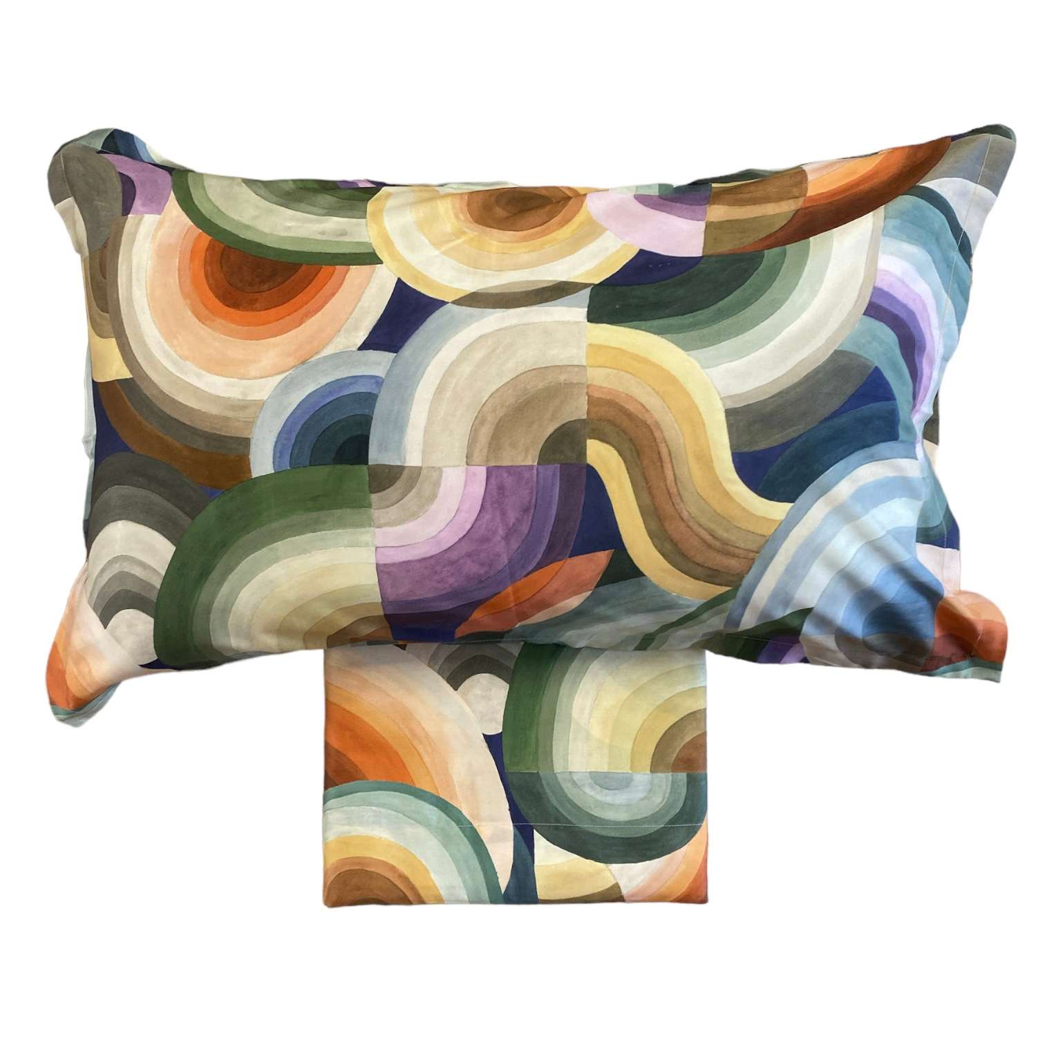 Immagine principale di Completo Letto Matrimoniale Loop Cerchi in Raso di Cotone | Tessitura Toscana Telerie