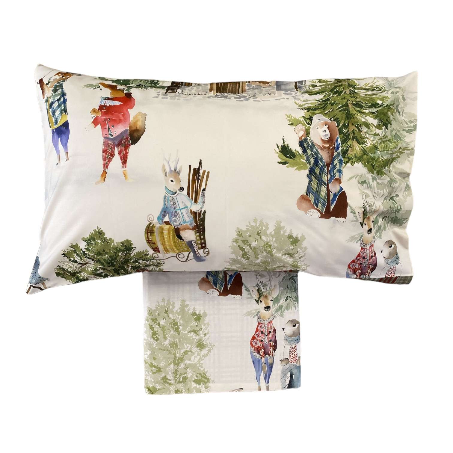 Immagine principale di Completo Letto Matrimoniale Funes Baita in Percalle di Cotone | Tessitura Toscana Telerie