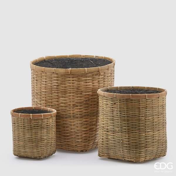 Immagine principale di Cesta Bamboo + Resinpietra Indoor/Outdoor - 3 Misure | EDG Enzo De Gasperi