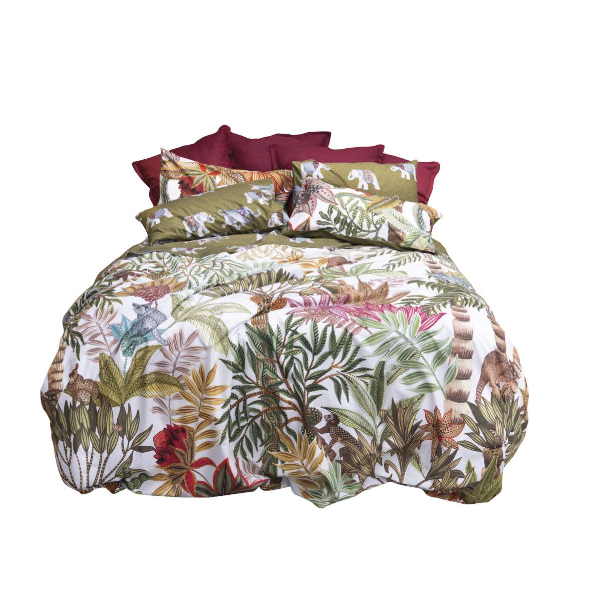 Immagine del prodotto Completo Letto Matrimoniale Munai Forest in Percalle di Cotone | Tessitura Toscana Telerie