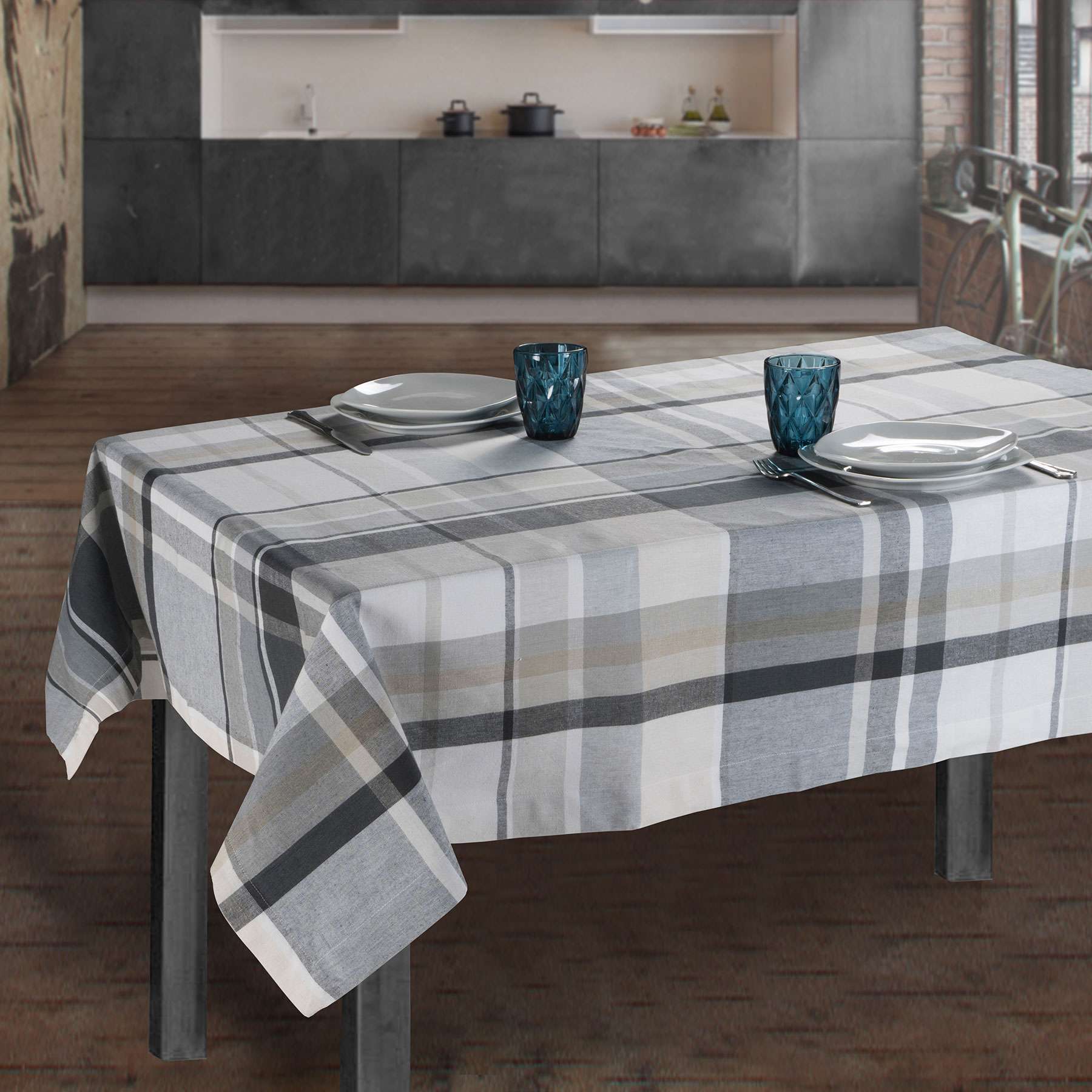 Immagine principale di Tovaglia Quadrata Madison 100% Cotone Tinto in Filo - 3 Colori | Cavalieri Spa