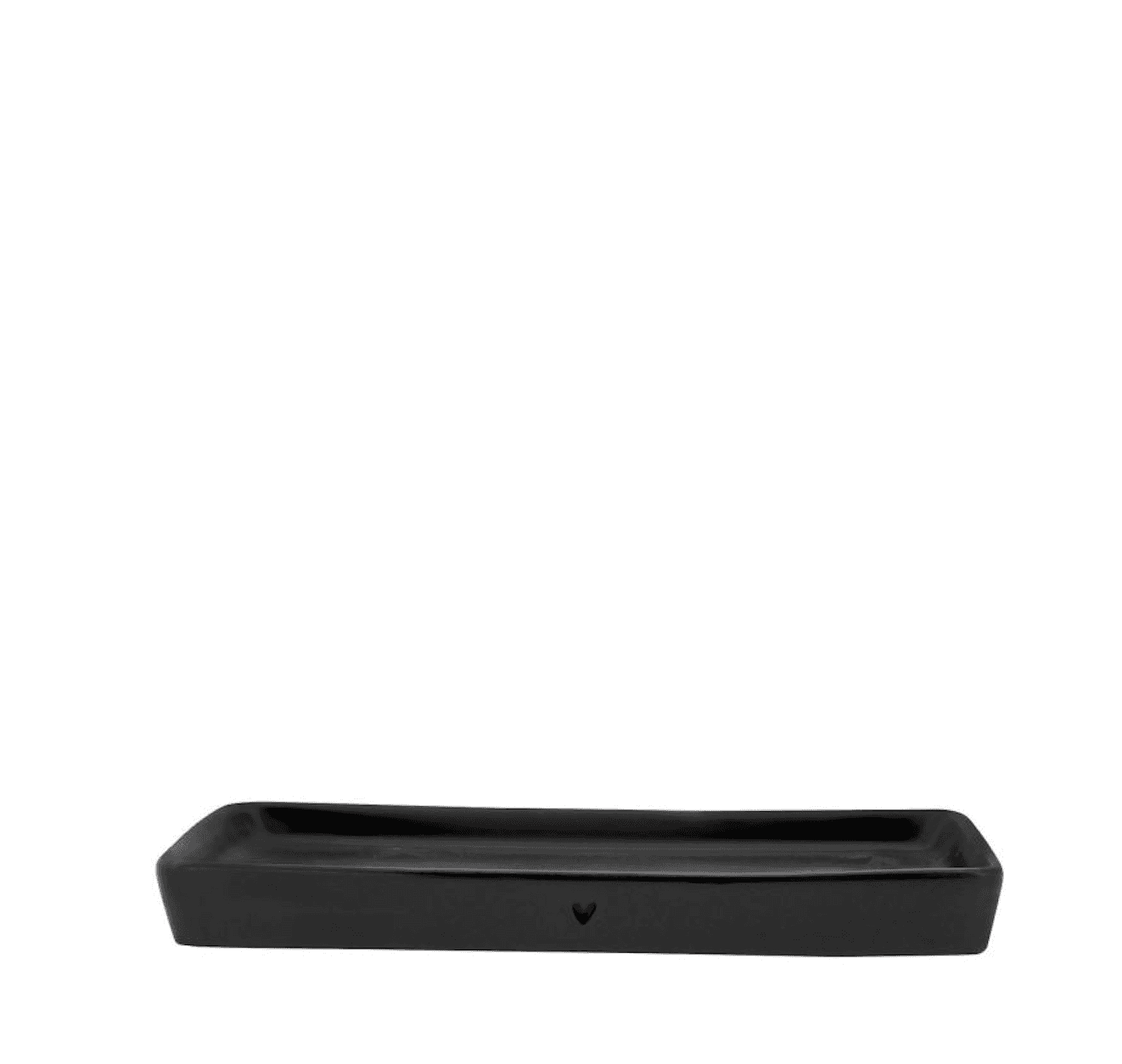 Immagine principale di Vassoio rettangolare in Ceramica Nero Cuoricino 13,5x8x1,5cm | Bastion Collections
