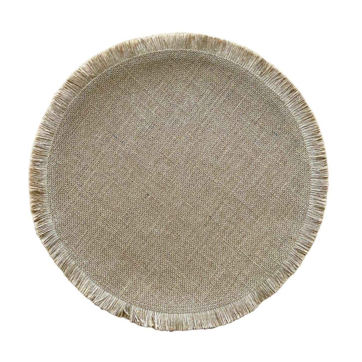 Immagine principale di Tovaglietta Rotonda Cammello con Frange 42,5x42,5 cm | Jolipa