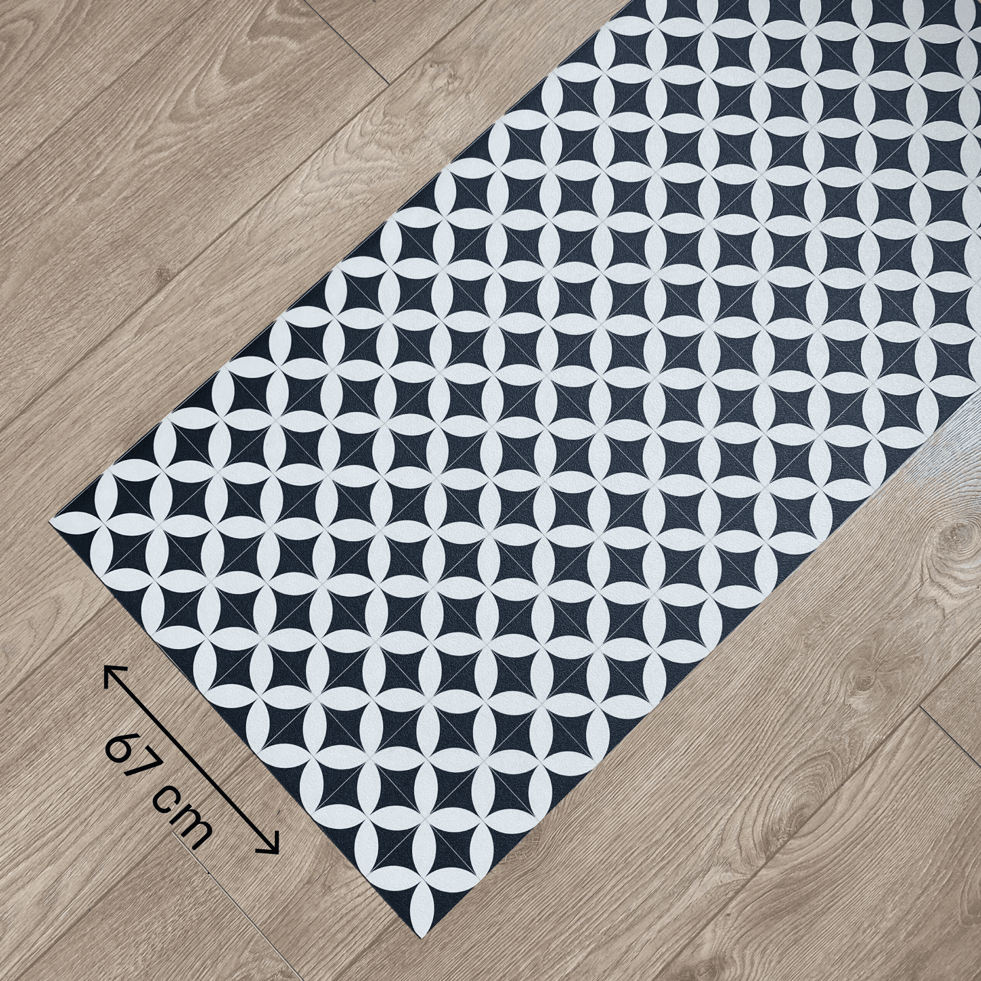 Immagine principale di Tappeto Cucina a metro Geometrie Antracite in Pvc H 67 cm - scegli tu la misura | Pietro Zanetti Home