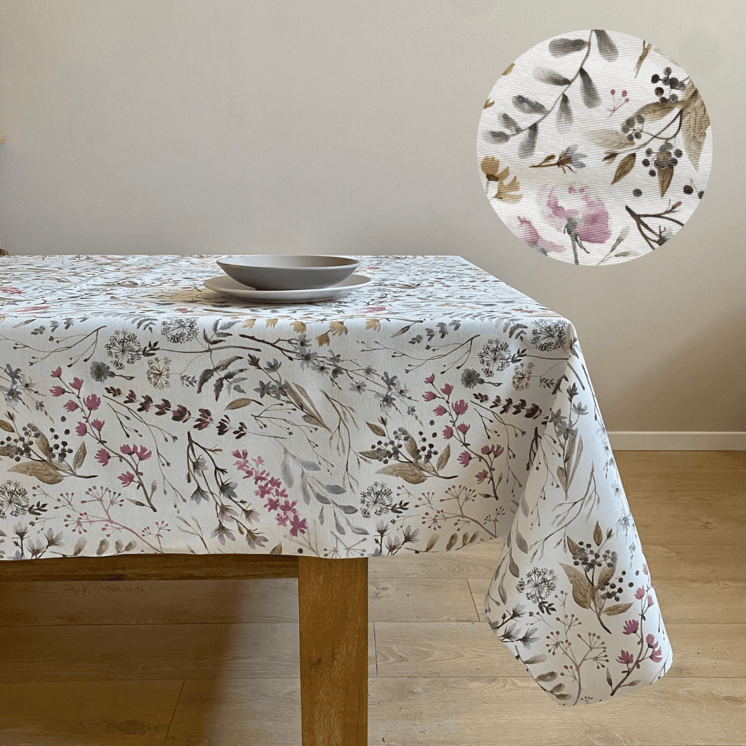 Immagine principale di Tovaglia Antimacchia a metro Ulex Fiori Rosa h 180 cm | Pietro Zanetti Home