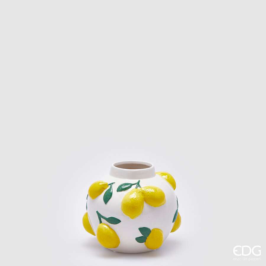 Immagine principale di Vaso Limoni Sfera in Ceramica h 13 cm diam 16 cm | EDG Enzo De Gasperi