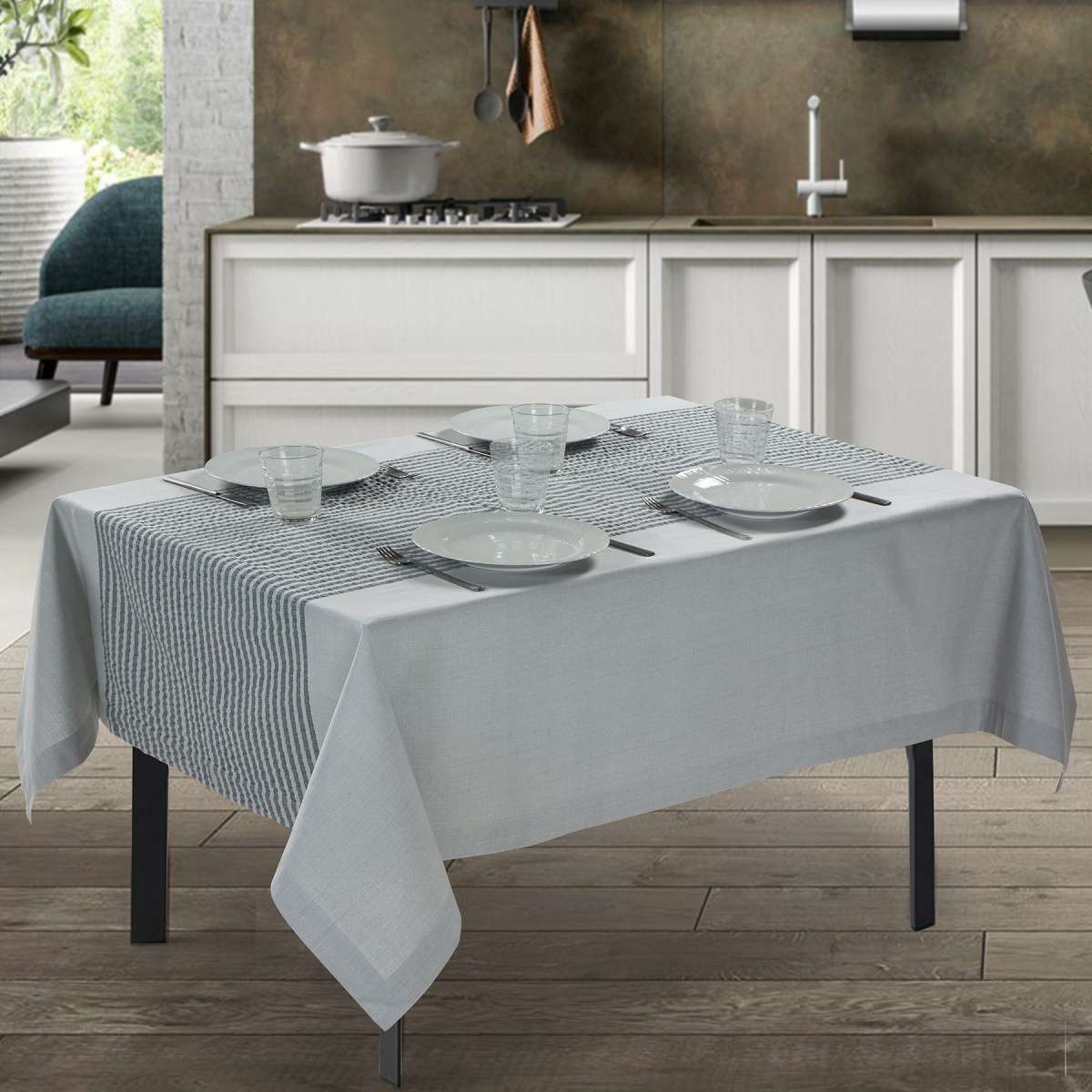 Immagine del prodotto Tovaglia Rettangolare Ingrid 140X180 cm 100% Cotone Tinto in Filo - 4 Colori | Cavalieri Spa