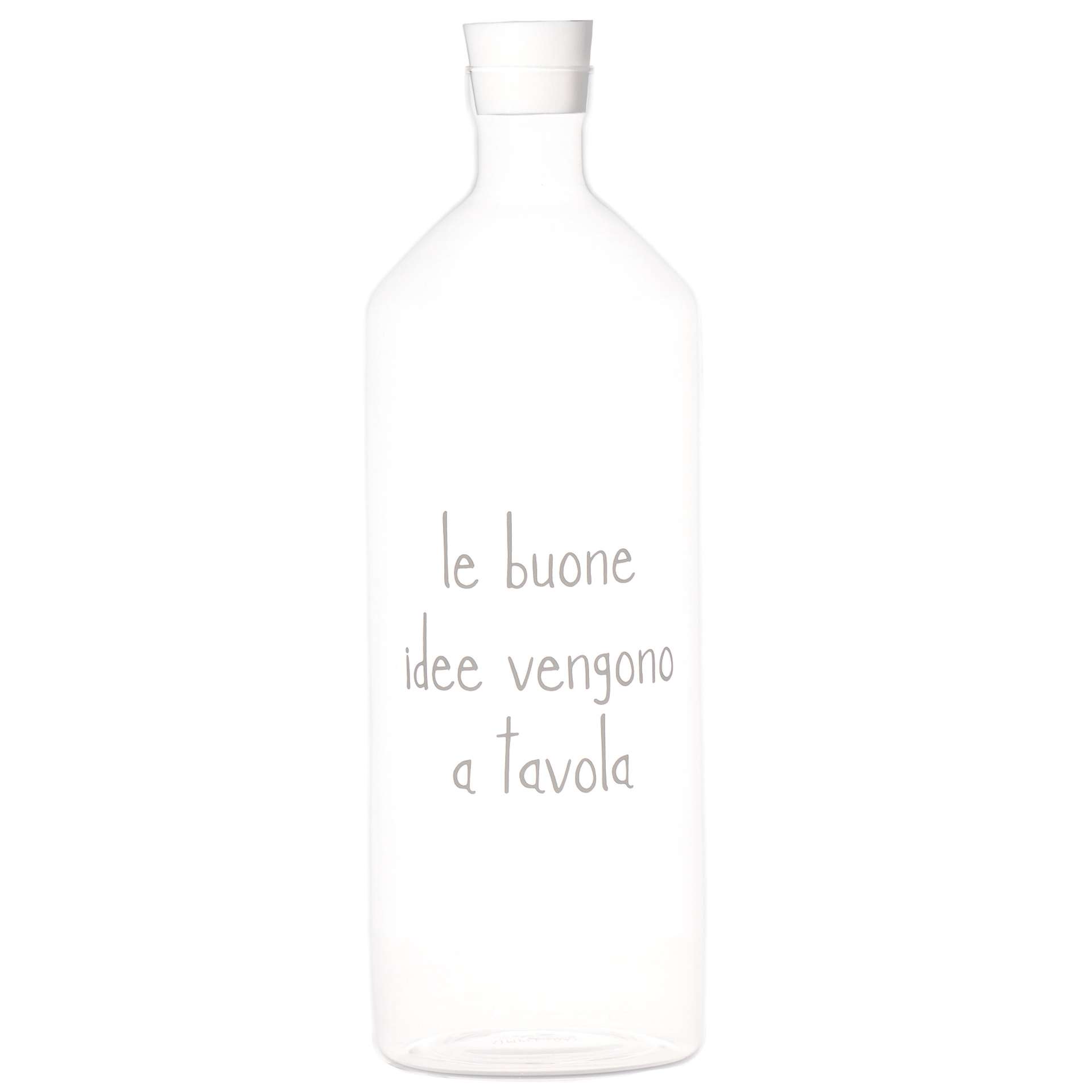 Immagine principale di Bottiglia in vetro borosilicato Le Buone Idee Vengono a Tavola con tappo 1400 ml | Simple Day