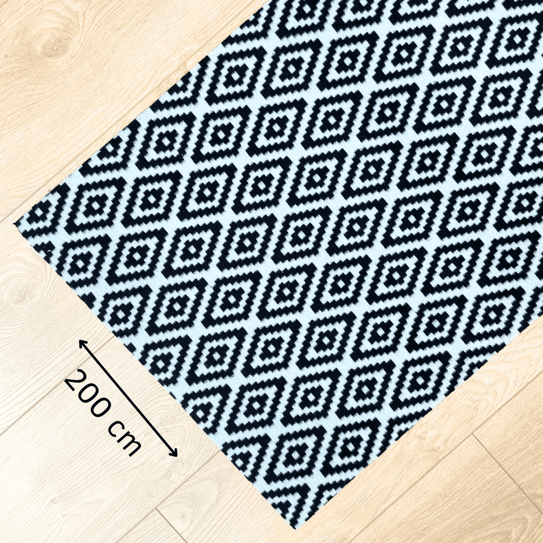 Immagine principale di Tappeto Cucina a metro Velvet Rombi Nero H 200 cm - scegli tu la misura | Pietro Zanetti Home
