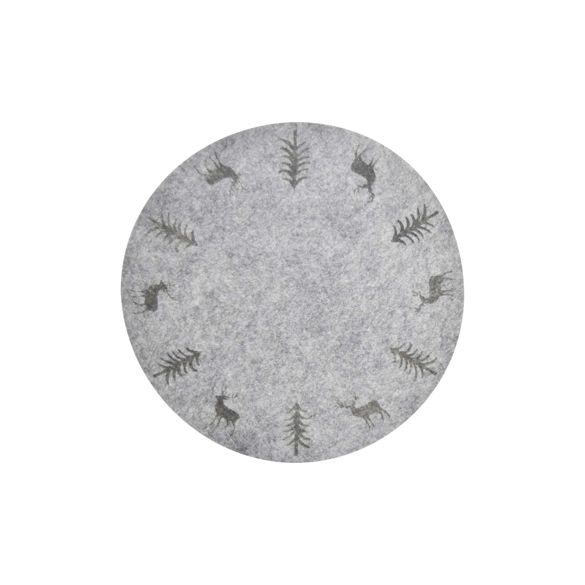 Immagine principale di Tovaglietta Americana Rotonda Lius in Feltro con Cervi e Abeti Ø 34 cm | Concord Home & Interior