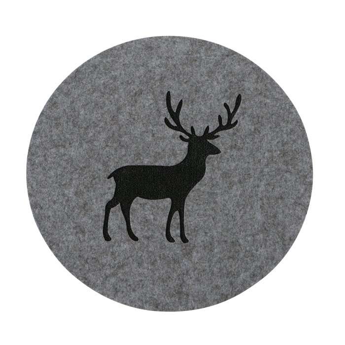 Immagine principale di Tovaglietta Americana Rotonda Tjark in Feltro Grigio Ø 38 cm - 2 Disegni | Boltze