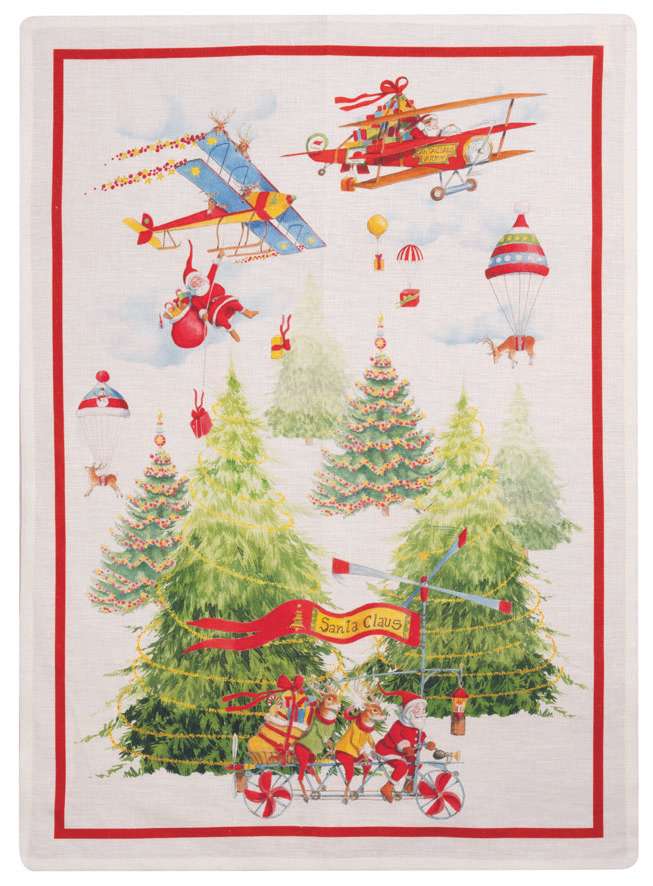 Immagine principale di Strofinaccio in Lino Air Christmas 50x70 cm - 2 Colori | Tessitura Toscana Telerie