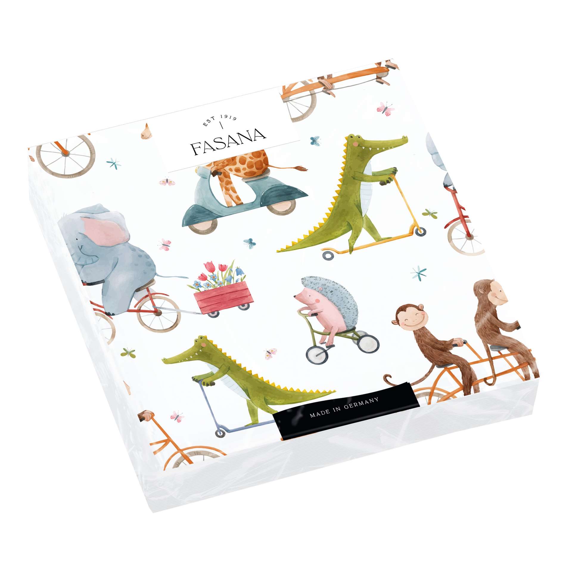 Immagine principale di Tovaglioli di Carta Moving Animals 33x33 cm | FASANA EST 1919