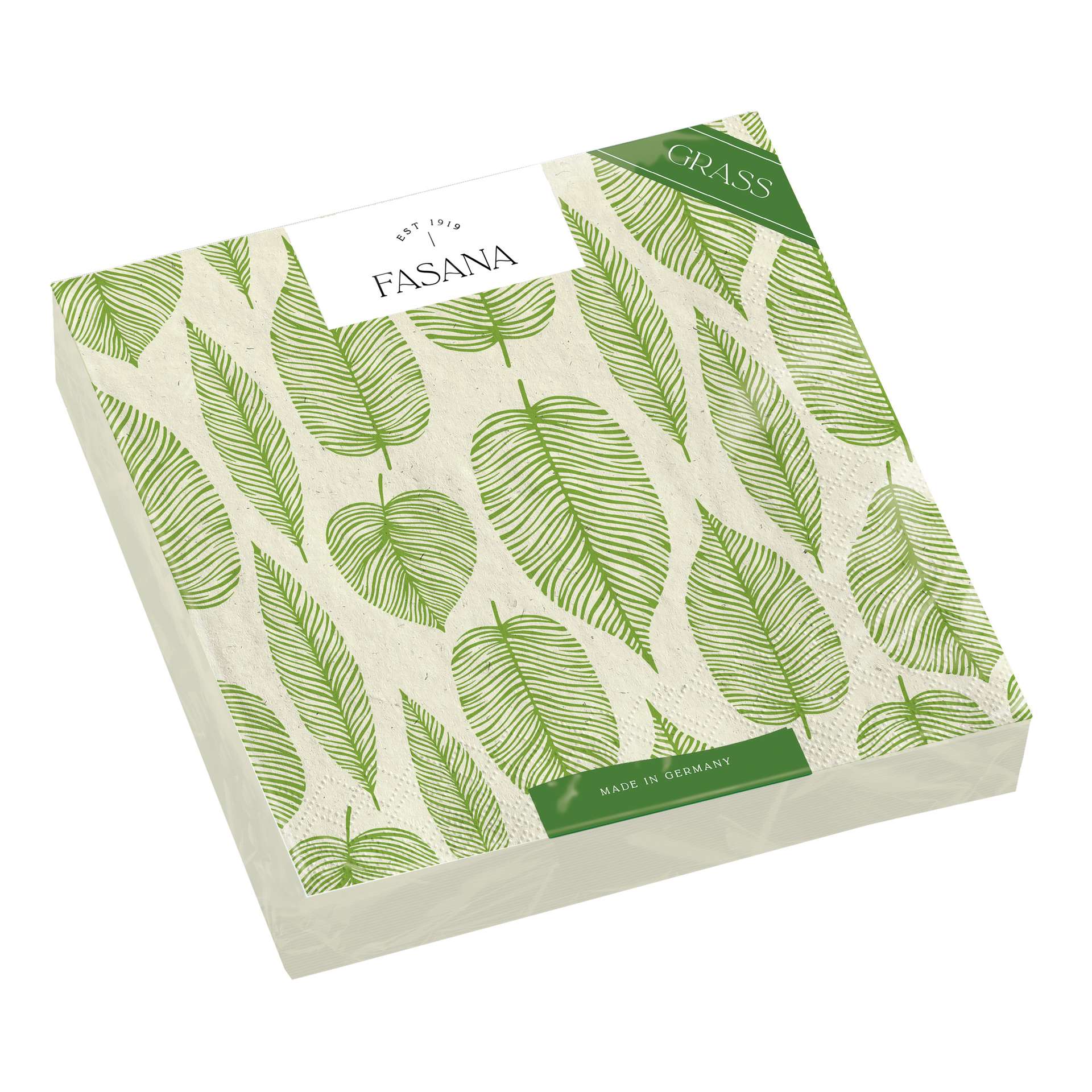 Immagine principale di Tovaglioli di Carta Green Leaves realizzati con Fibre di Erba 33x33 cm | FASANA EST 1919