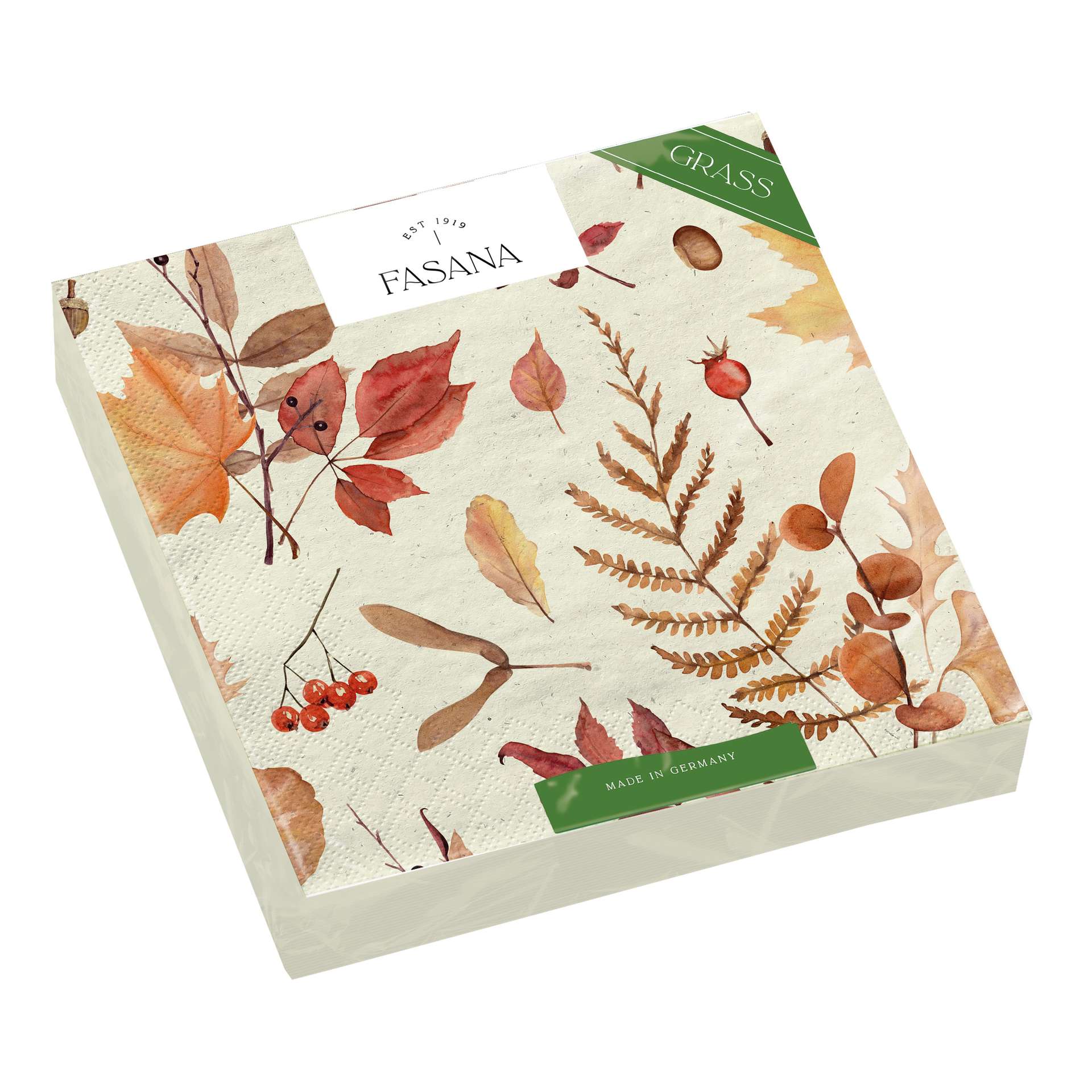 Immagine principale di Tovaglioli di Carta Autumn Love realizzati con Fibre di Erba 33x33 cm | FASANA EST 1919