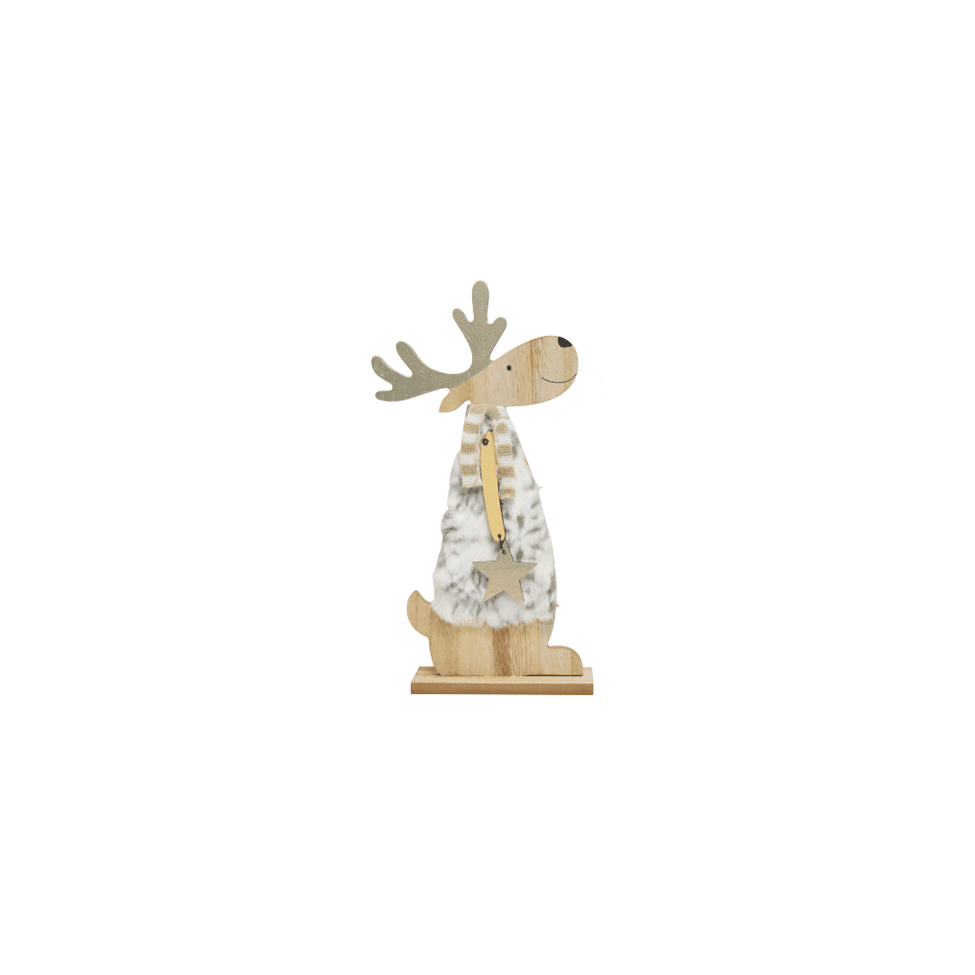 Immagine principale di Decorazione Natalizia Renna Matti con base in Legno (2 Colori) GRANDE | Concord Home & Interior