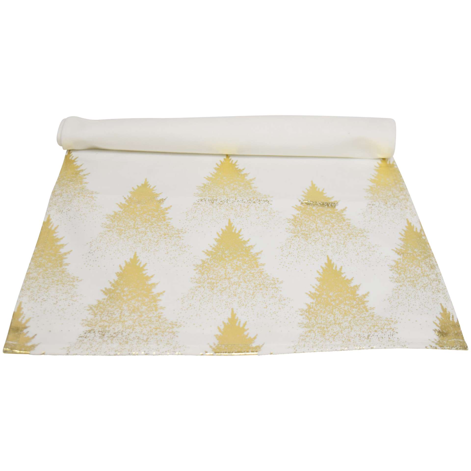 Immagine principale di Runner Tavolo Natalizio in Poliestere Merry Christmas con i Pini Gold 40x140 cm | Concord Home & Interior