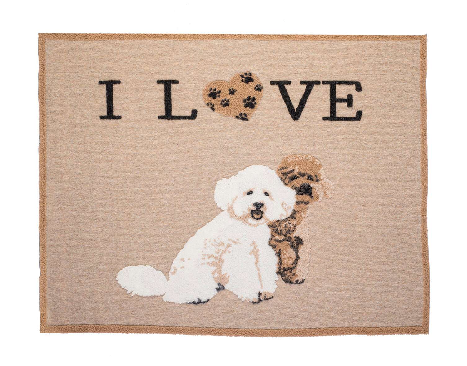 Immagine principale di Coperta Lana I Love Barbone 130x150cm | I Nastri di Mirta