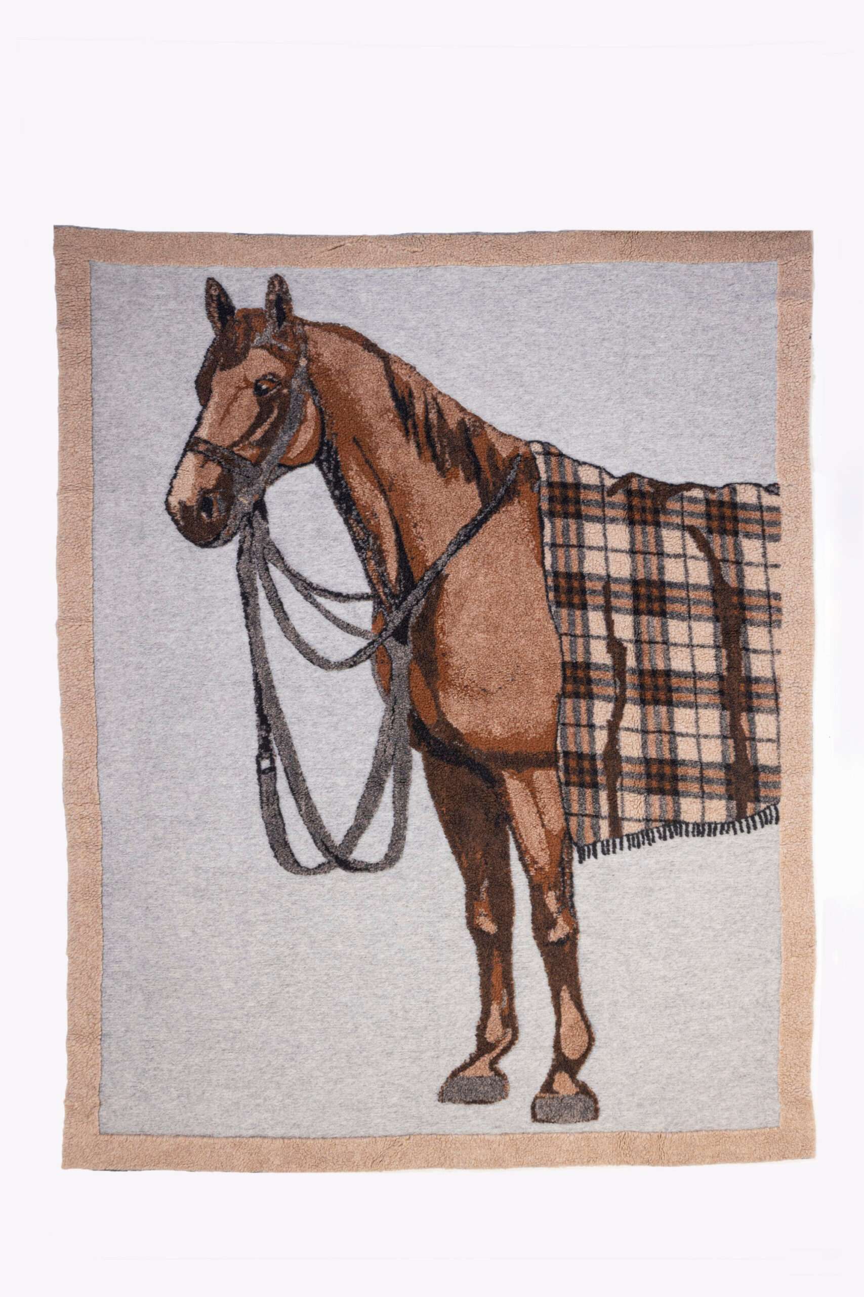 Immagine principale di Coperta Lana Scottish Horse 150x200 cm | I Nastri di Mirta