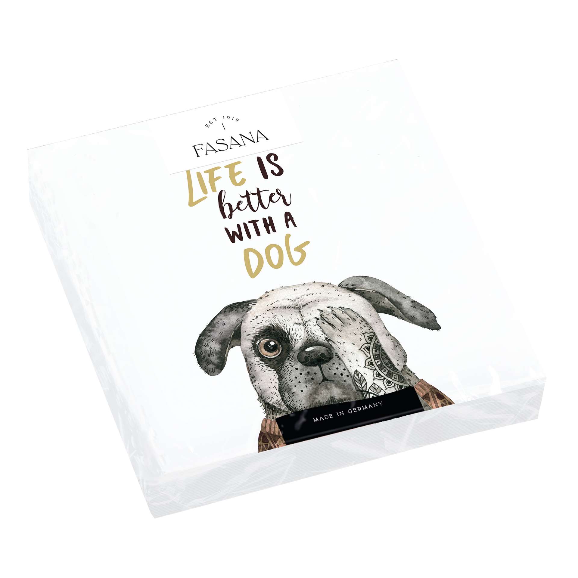 Immagine principale di Tovaglioli di Carta Life is Better with a Dog 33x33 cm | FASANA EST 1919