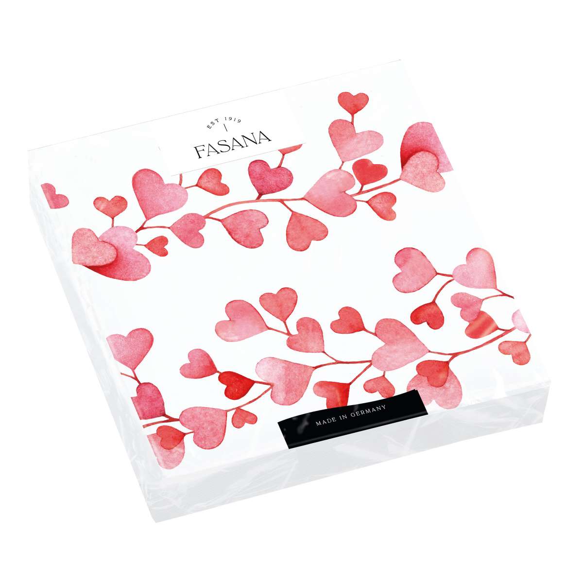 Immagine del prodotto Tovaglioli di Carta Red Hearts Pattern 33x33 cm | FASANA EST 1919