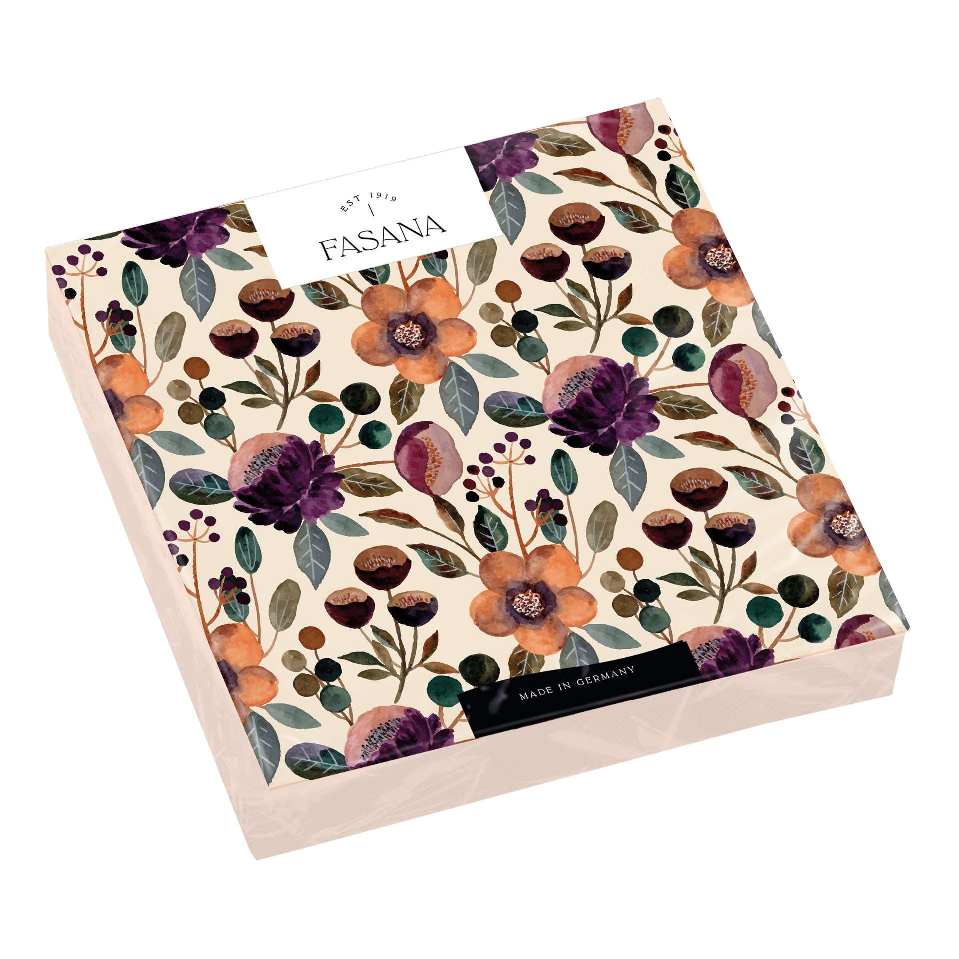 Immagine principale di Tovaglioli di Carta Violet Floral Pattern 33x33 cm | FASANA EST 1919