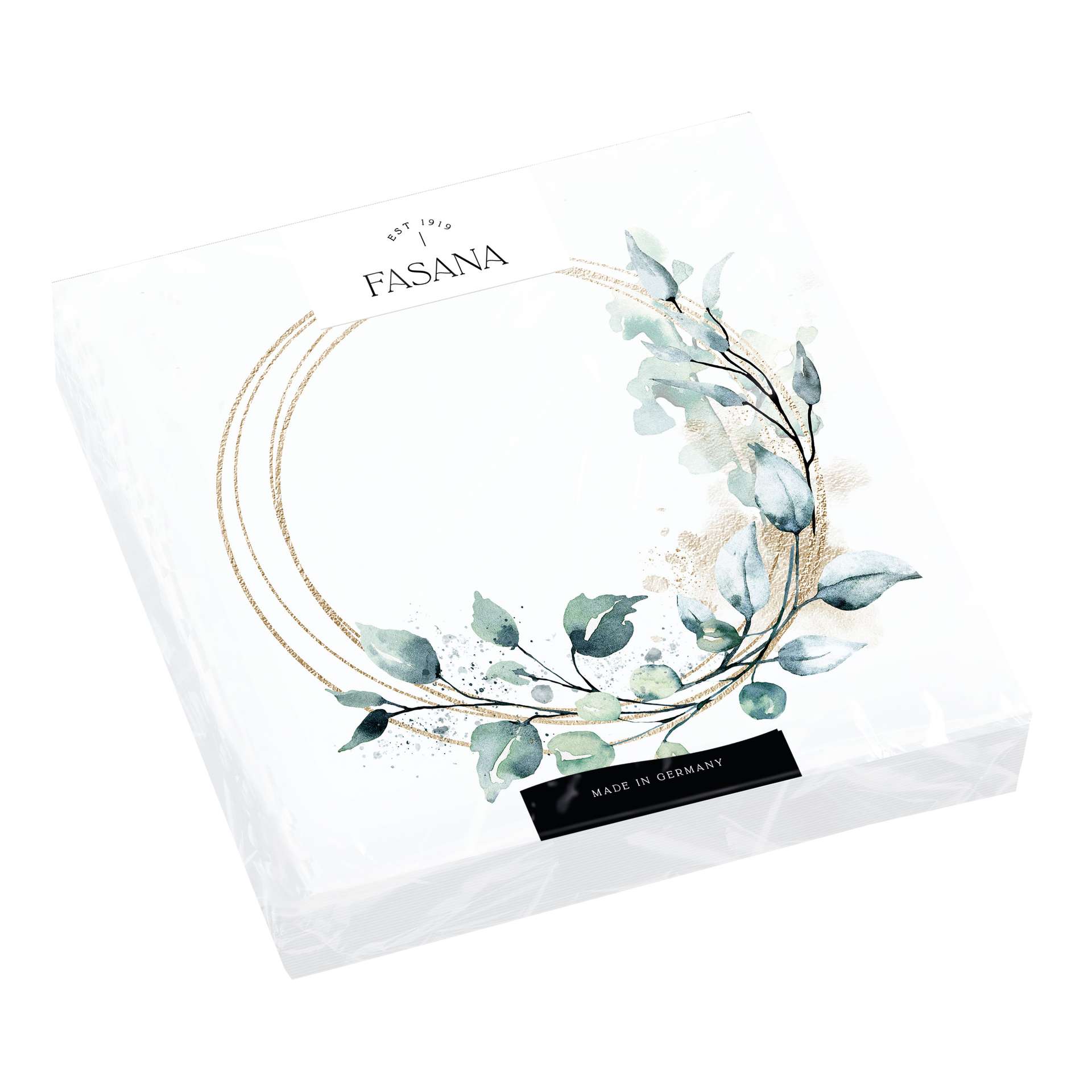 Immagine principale di Tovaglioli di Carta Golden Leaves Wreath 33x33 cm | FASANA EST 1919