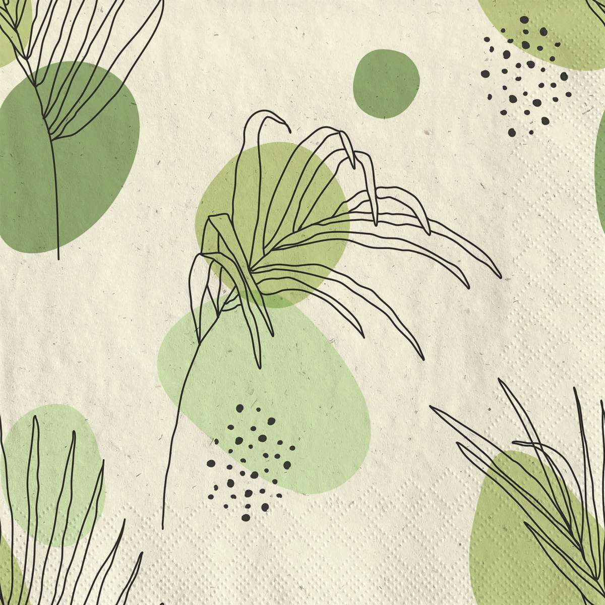 Immagine del prodotto Tovaglioli di Carta Botanical Line Art realizzati con Fibre di Erba 33x33 cm | FASANA EST 1919
