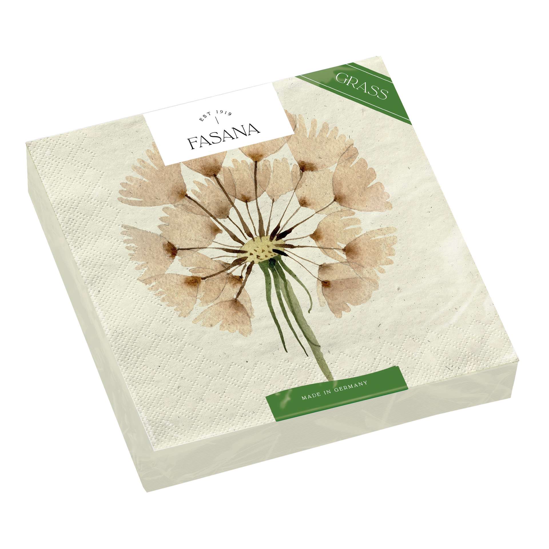Immagine principale di Tovaglioli di Carta Modern Dandelion realizzati con Fibre di Erba 33x33 cm | FASANA EST 1919