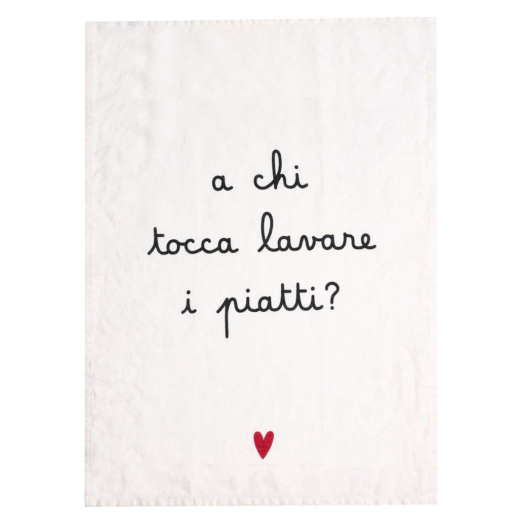 Immagine principale di Strofinaccio in Lino A Chi Tocca Lavare i Piatti No Stiro | Simple Day