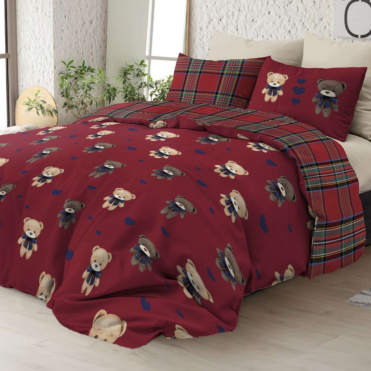 Immagine principale di Copripiumino Piazza e Mezza Orsacchiotti in 100% Cotone Daunex - 2 Colori | Daunex