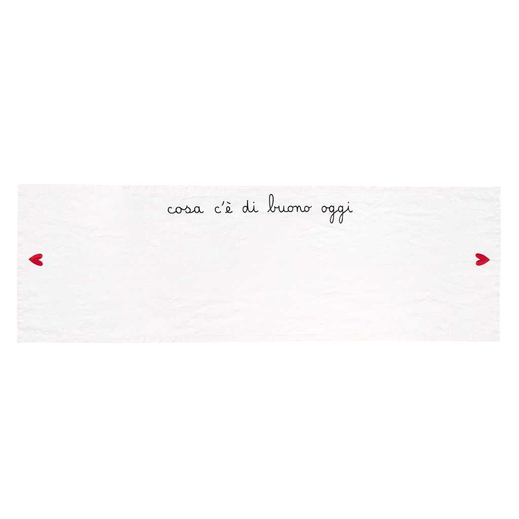 Immagine principale di Runner Tavolo in Lino Cosa c'è Di Buono Oggi No Stiro 50x160 cm | Simple Day