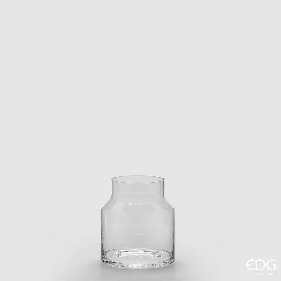 Immagine principale di Vaso Nida Collo Rotondo in Vetro Trasparente h. 21,5 cm x d 19,5 cm | EDG Enzo De Gasperi